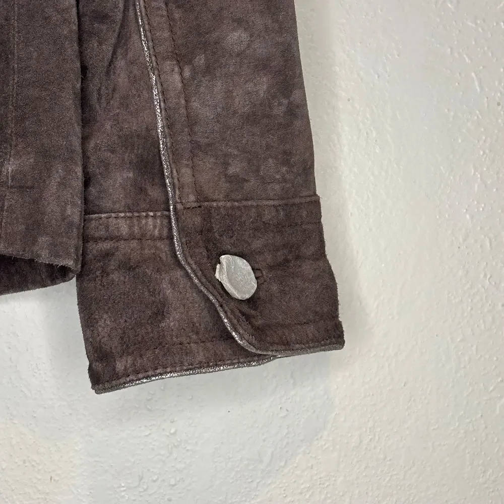 Terry Lewis Classic Luxuries Women's Genuine Leather Brown Coat Medium Metallic - Picture 10 of 14